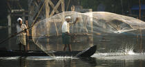 Pêche dans les Backwater. © Philip Plisson / Plisson La Trinité / AA12902 - Nos reportages photos - Kerala