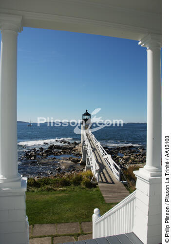 Marshall Point Light in Maine. - © Philip Plisson / Plisson La Trinité / AA13103 - Photo Galleries - Marshall Point Light