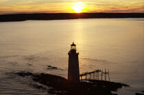 Ram Island Ledge Light dans le Maine. © Philip Plisson / Plisson La Trinité / AA13307 - Nos reportages photos - Coucher de soleil