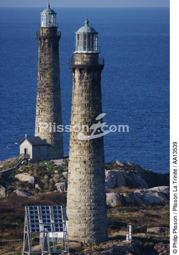 Cape Ann Twin Lighthouse in Massachusetts. - © Philip Plisson / Plisson La Trinité / AA13539 - Photo Galleries - Cape Ann