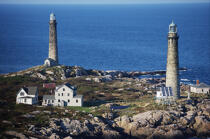 Cape Ann Twin Lighthouse in Massachusetts. © Philip Plisson / Plisson La Trinité / AA13541 - Photo Galleries - Autumn Colors in New England