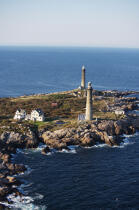 Cape Ann Twin Lighthouse in Massachusetts. © Philip Plisson / Plisson La Trinité / AA13543 - Photo Galleries - Cape Ann Twin Lighthouses
