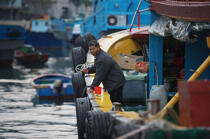 Dans le port d' Aberdeen, Hong Kong. © Philip Plisson / Plisson La Trinité / AA14049 - Nos reportages photos - Homme