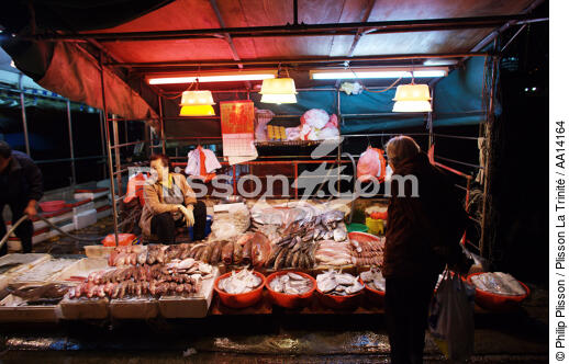 Vente de poissons à Hong Kong. - © Philip Plisson / Plisson La Trinité / AA14164 - Nos reportages photos - Hong Kong, ville de contrastes