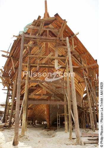 Construction of dhow in Dubai. - © Philip Plisson / Plisson La Trinité / AA14929 - Photo Galleries - Shipyard