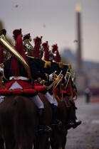 Place de la Concorde. Fanfare de la cavalerie. © Philip Plisson / Plisson La Trinité / AA15256 - Nos reportages photos - Cheval