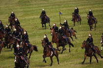 La Motte-Beuvron. Charge © Philip Plisson / Plisson La Trinité / AA15305 - Nos reportages photos - Régiment de cavalerie