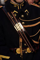 Détail d'uniforme. Lyre et galon brodé des musiciens © Philip Plisson / Plisson La Trinité / AA15349 - Nos reportages photos - Gendarmerie
