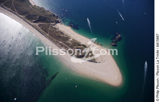 La grande plage de Houat. - © Philip Plisson / Plisson La Trinité / AA15667 - Nos reportages photos - Le Morbihan à tire d'ailes Photos de Philip Plisson