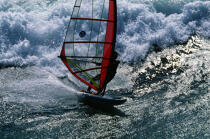 Planche à voile à Erdeven. © Philip Plisson / Plisson La Trinité / AA16033 - Nos reportages photos - Planche à voile