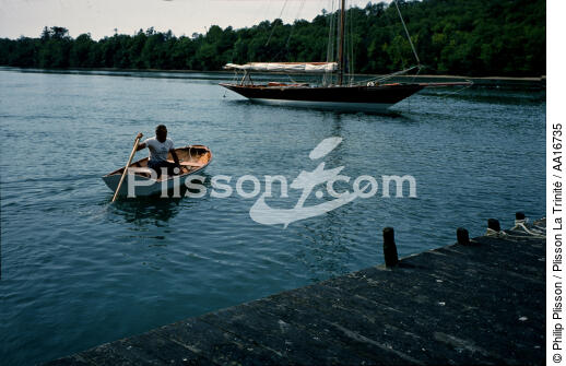 Pen-Duick sur L'Odet - © Philip Plisson / Plisson La Trinité / AA16735 - Nos reportages photos - Cotre