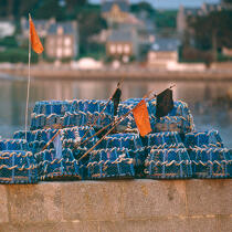 Lockers on the island of Batz. © Philip Plisson / Plisson La Trinité / AA17755 - Photo Galleries - Lobster pot