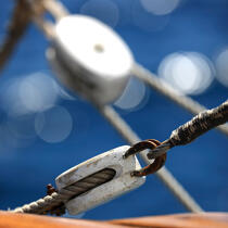 in board of Belem. © Philip Plisson / Plisson La Trinité / AA17766 - Photo Galleries - Ropes and rigging