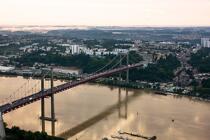 Le pont d'Aquitaine à Bordeaux © Philip Plisson / Plisson La Trinité / AA18159 - Nos reportages photos - La Garonne