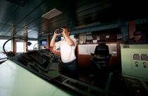 On board a container ship. © Philip Plisson / Plisson La Trinité / AA18387 - Photo Galleries - Bridge