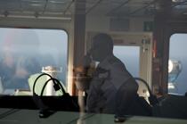 On board a container ship. © Philip Plisson / Plisson La Trinité / AA18416 - Photo Galleries - CMA CGM Marco Polo