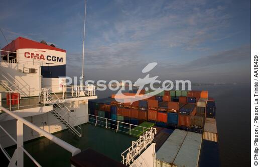 A bord d'un porte-conteneur. - © Philip Plisson / Plisson La Trinité / AA18429 - Nos reportages photos - Le CMA CGM Marco Polo