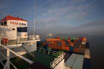 On board of a container ship © Philip Plisson / Plisson La Trinité / AA18429 - Photo Galleries - CMA CGM Marco Polo