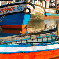 Bateaux de pêche à Cochin © Philip Plisson / Plisson La Trinité / AA19404 - Nos reportages photos - Inde