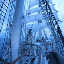 On board the Belem. © Philip Plisson / Plisson La Trinité / AA20303 - Photo Galleries - Sails