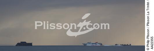 Ferry boat in front of Saint-Malo. - © Philip Plisson / Plisson La Trinité / AA22355 - Photo Galleries - Conchée [The]
