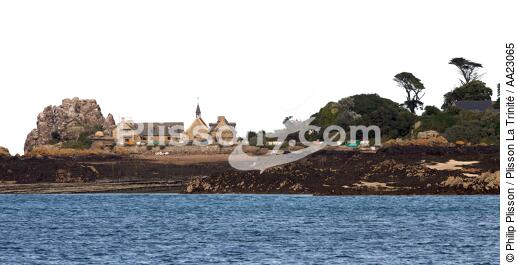 L'île Saint-Riom dans la baie de Paimpol. - © Philip Plisson / Plisson La Trinité / AA23065 - Nos reportages photos - Côtes d'Armor