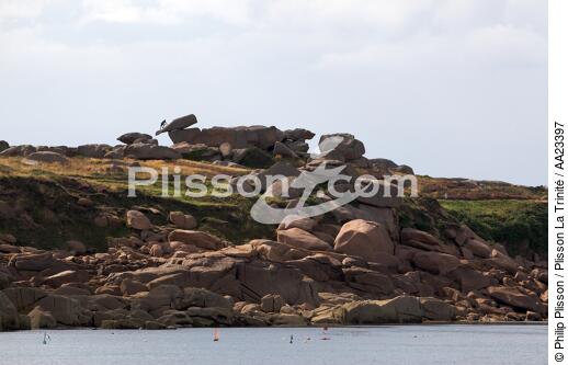 Ploumanac'h sur la côte de granit rose. - © Philip Plisson / Plisson La Trinité / AA23397 - Nos reportages photos - Ville [22]
