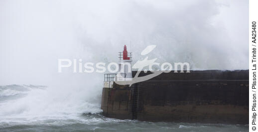 Coup de vent sur Quiberon - © Philip Plisson / Plisson La Trinité / AA23480 - Nos reportages photos - Feu de port