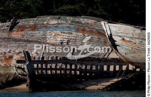 Wrecks of tuna fishing boat in Plouhinec - © Philip Plisson / Plisson La Trinité / AA26606 - Photo Galleries - Morbihan
