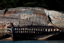 Wrecks of tuna fishing boat in Plouhinec © Philip Plisson / Plisson La Trinité / AA26606 - Photo Galleries - Morbihan