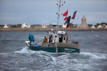 Retour de pêche à Saint-Guénolé. © Philip Plisson / Plisson La Trinité / AA26904 - Nos reportages photos - De Brest à Loctudy
