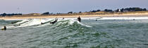 Surf sur la grande plage de Plouharnel. © Philip Plisson / Plisson La Trinité / AA26910 - Nos reportages photos - Ville [56]