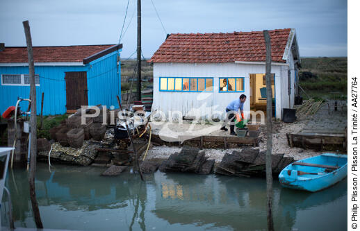 La Tremblade port - © Philip Plisson / Plisson La Trinité / AA27764 - Photo Galleries - Lighter used by oyster farmers