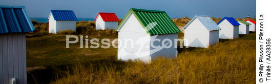 Cabanes de Gouville-sur-mer - © Philip Plisson / Plisson La Trinité / AA28356 - Nos reportages photos - Dune