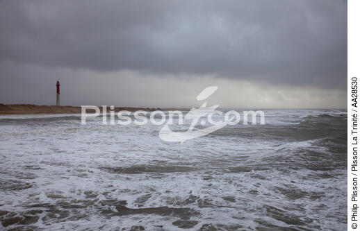 Plage de la Coubre - © Philip Plisson / Plisson La Trinité / AA28530 - Nos reportages photos - Ciel gris