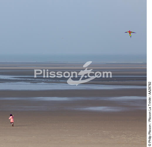 Sur la plage au Touquet - © Philip Plisson / Plisson La Trinité / AA28782 - Nos reportages photos - Pas de Calais
