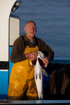 Pêche au Maigre dans l'estuaire de la Gironde © Philip Plisson / Plisson La Trinité / AA29599 - Nos reportages photos - Métier