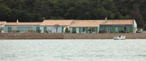 La Flotte, maisons de vacances les pieds dans l’eau. © Philip Plisson / Plisson La Trinité / AA30018 - Nos reportages photos - Charente Maritime