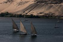 Felouques sur le Nil. © Philip Plisson / Plisson La Trinité / AA30299 - Nos reportages photos - Felouque