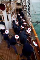 L'Ecole des Mousse à bord du Belem © Philip Plisson / Plisson La Trinité / AA32609 - Nos reportages photos - Trois-mâts barque