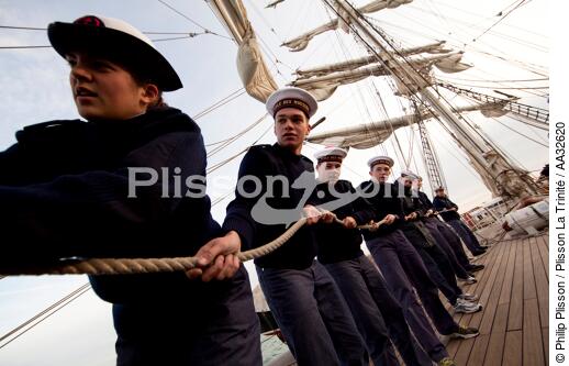 L'Ecole des Mousse à bord du Belem - © Philip Plisson / Plisson La Trinité / AA32620 - Nos reportages photos - Les Grands voiliers