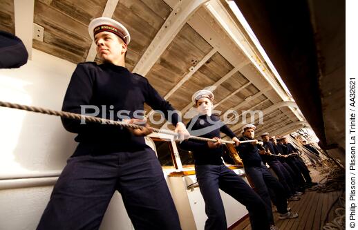 L'Ecole des Mousse à bord du Belem - © Philip Plisson / Plisson La Trinité / AA32621 - Nos reportages photos - Les Grands voiliers