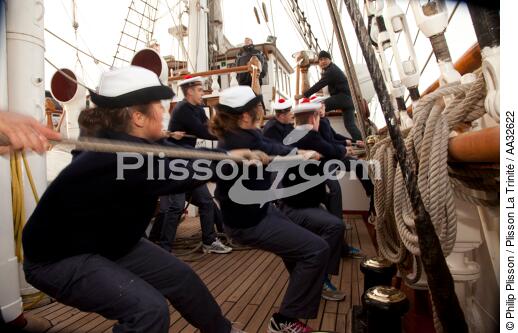 L'Ecole des Mousse à bord du Belem - © Philip Plisson / Plisson La Trinité / AA32622 - Nos reportages photos - Trois-mâts barque