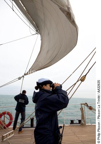 L'Ecole des Mousse à bord du Belem - © Philip Plisson / Plisson La Trinité / AA32635 - Nos reportages photos - Les Grands voiliers