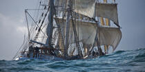 The Belem between Groix and Belle-Ile [AT] © Philip Plisson / Plisson La Trinité / AA32750 - Photo Galleries - Tall ships