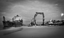 Déconstruction du cargo TK Bremen à Erdeven © Guillaume Plisson / Plisson La Trinité / AA33314 - Nos reportages photos - Transport maritime