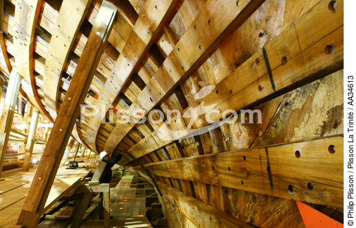 The Hermione ship reconstruction in Rochefort - © Philip Plisson / Plisson La Trinité / AA34613 - Photo Galleries - Shipyards