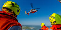 Winching exercise with the boat SNSM Royan © Philip Plisson / Plisson La Trinité / AA35390 - Photo Galleries - The Navy