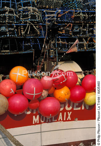 Bateau de pêche dans le port de Roscoff - © Philip Plisson / Plisson La Trinité / AA35460 - Nos reportages photos - Casier