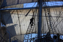 The masts © Philip Plisson / Plisson La Trinité / AA35511 - Photo Galleries - Elements of boat